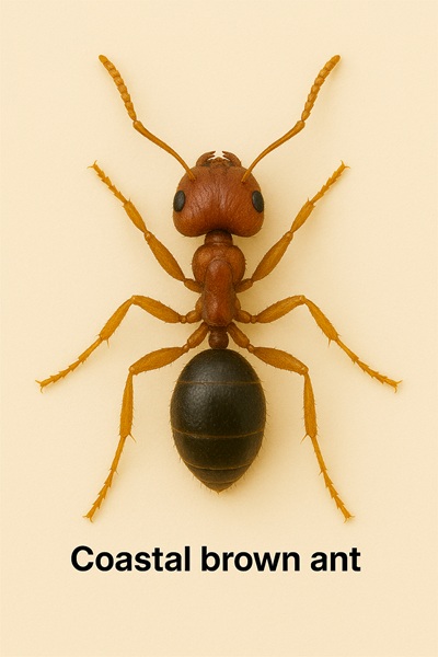 Close up image of a Coastal Brown Ant
